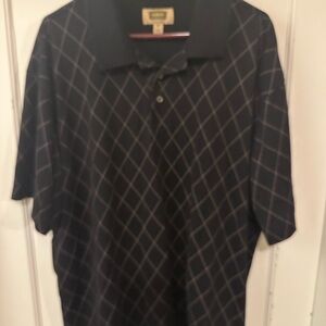 The Foundry Supply Co. Black Polo with Diamond Pattern